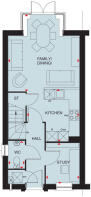 Ground floor floorplan of the Greenwood at Porters Way, Driffield