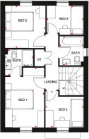 Chester first floor floorplan. 4 bed home.