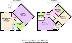 Floor Plan 23 Woodfield Close, Kingstone HR2 9FB.J