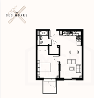 1 Bed Floor Plan