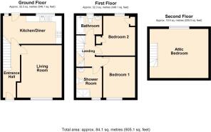 8 Castle Square, Criccieth - all floors.JPG