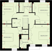 First floor of the 4 bedroom Rowan