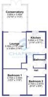 19 BRIDGE CLOSE, 2 BED SEMI BUNGALOW - FLOOR PLAN.