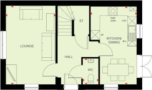 Ground floor of the 3 bedroom semi-detached Martham