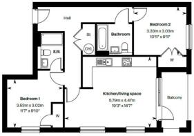Maple Croft 2 bed Floor plan
