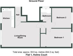 Floorplan - Flat 1, Holms Court