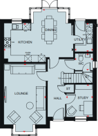 Ground floor plan of the Holden 4 bedroom home