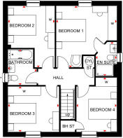 Kirkdale first floor plan at Treledan