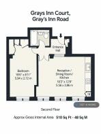 Floor Plan - 510 Sq Ft / 48 Sq m