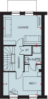 First floor plan of the Greenwood 3 bedroom home