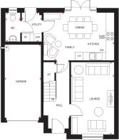 Ground floor plan of Dean house type