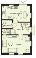 First floor plan of the Hopton housetype