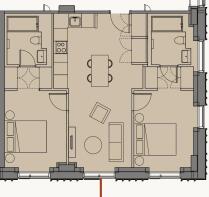 Vita Living Circle Square - Floorplan - 2-Bed (207
