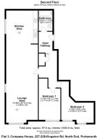 Floor plan Flat 3, Compass House. PO2 7ER.JPG
