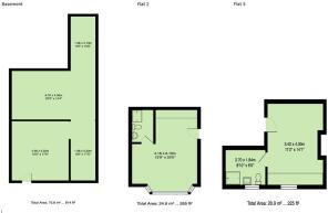 Floorplan Basement, Flat 2 and Flat 3