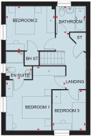 First floor plan of the Hadley 3 bedroom home