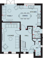 Ground floor plan of the Somerby four bedroom home