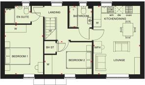 First floor of our 2 bed Alverton home