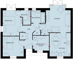 Floor plan of the 3 bedroom Belbroughton May 2024