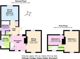 Floor Plan Hollings Cottage, Edwyn Ralph HR7 4LX (