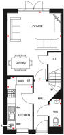 Floorplan of the Norbury. 3 bed home. Ground floor.