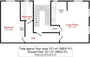 Floorplan - Flat 3,The Coach House