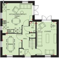 Alderney ground floor plan at Holly View