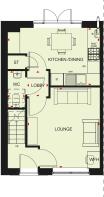 Ground floor plan of our 2 bed Roseberry home