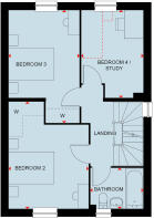 First floor plan of the 4 bedroom Sudbury May 2024
