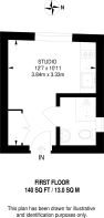 Floorplan area for info only, not for £/sq. ft valuation