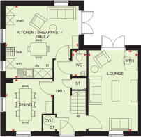 Ground floor floorplan of The Alderney