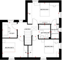 First floor of the 3 bed Alderney