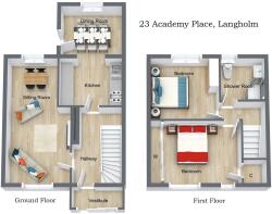 23 Academy Place, Langholm - 3D - 1. Floor - Lette