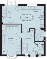 Ground floor floorplan of the Kirkdale at Porters Way, Driffield