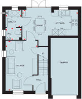 Ground floor floorplan of the Eckington at Porters Way, Driffield