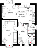 Kirkdale ground floor plan at Treledan