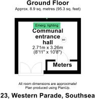 Floor plan Comm. entrance 23, Western Parade PO5 3