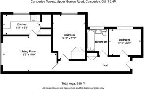 Flat 34, Camberley Towers, 40, Upper Gordon Road,