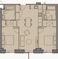 Vita Living Circle Square - Floorplan - 2-Bed (131