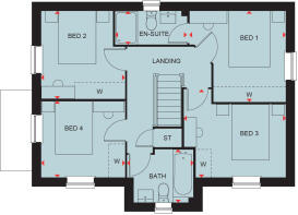 First floor plan of the Hollinwood 4 bedroom home at Hampton Mill