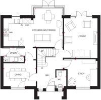 Ground floor plan of Glenbervie
