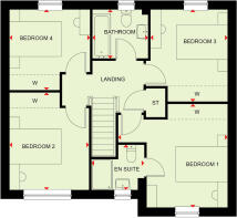 First floor of the 4 bedroom Hemsworth