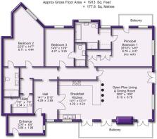 Alternative Floor Plan showing 3 Bedroom layout