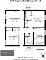 Floorplan of 4 (Flat 3) Kingsknowe Park