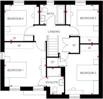 First floor of the 4 bed Radleigh