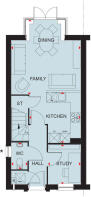 Ground floor floorplan of the Cannington at Chaloners Green, Whitby