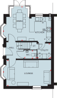 Ground floor plan of the Hereford 4 bedroom home