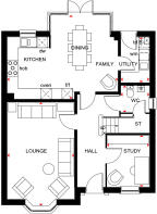 Holden ground floor plan at Treledan