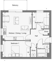 Dandara - Manor Park - Block A, Apartment 98 floorplan