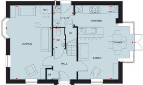 The ground floor floor plan of The Cornell